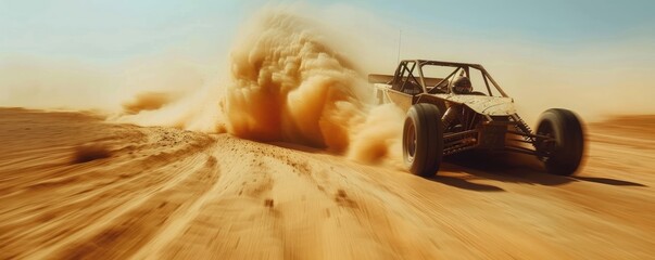 A dune buggy race in the most beautiful desert