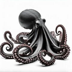 Obraz premium sea octopus animal whole body isolated on white background