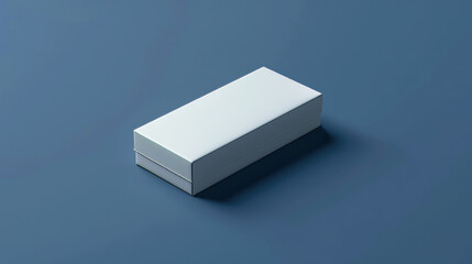 A white box is on a blue background