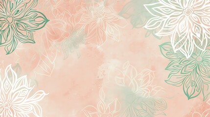 A light pink background with a floral mandala pattern in subtle white and green tones. Excellent for womens health centers or spring event promotions