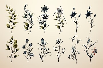 Ornament, tribal, decoration, vintage, fire, texture, wallpaper, swirl, silhouette, grunge, leaf, nature, style, element, symbol, tattoo, de