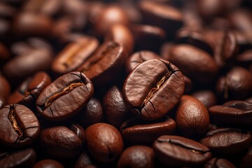 Naklejka premium cup of coffee with beans, generative ai
