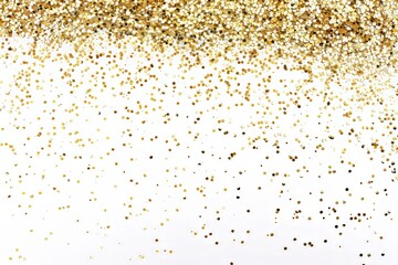 Decorative gold glitter. Confetti of gold sparkle. Glitter dust of gold.