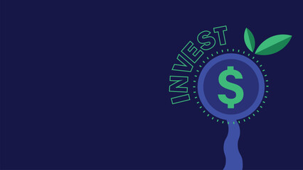 Invest concept vector banner design.