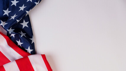 American flag for Independence day on white background