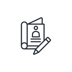 employment contract icon. vector.Editable stroke.linear style sign for use web design,logo.Symbol illustration.