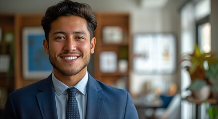 Obraz premium Smiling Man in Suit and Tie