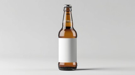 Mock-Up Bottle. Blank Label Beer Bottle Mockup for Advertising and High-Template Designs