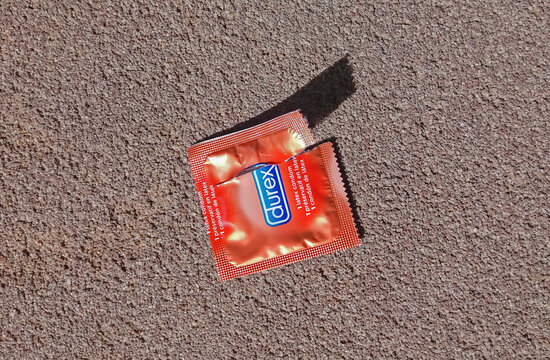 Condom package opened