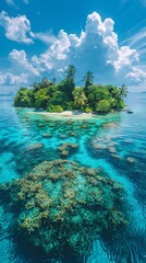 Tropical Island Getaway in Maldives Generative AI