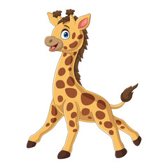 Cartoon giraffe isolated on white background