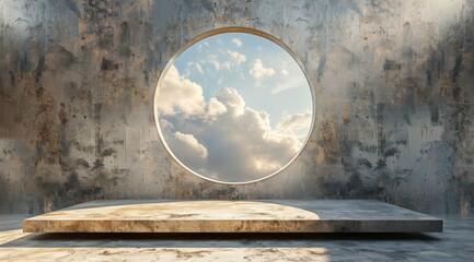 Tree Inside Round Window