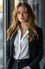 Woman Standing in Front of Window