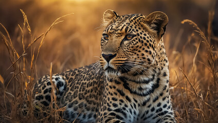 Leopard in Botswana National Park fauna