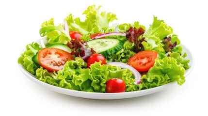 A serving of crisp garden salad