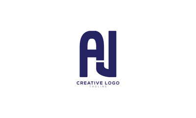 AN NA AJ Abstract initial monogram letter alphabet logo design