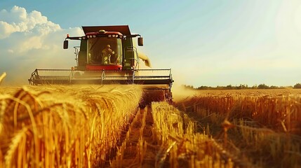 Fototapeta premium agriculture, farm, growth, harvesting, ripe, summer, harvest, land, seed, wheat, rural, field, crop, farming, gold, grain, machinery, stem, agricultural, sunlight, tractor, cereal, industry, rye, coun