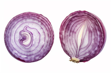 Fototapeta premium Cross-Section of Onion on White Background