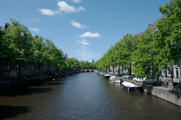 Amsterdam, capital of Netherlands, a city well known for its elaborate system of water canals