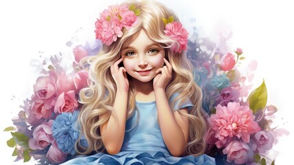 portrait of a woman with flowers