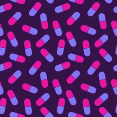 Medicine pills seamless cartoon doctors care pattern for wrapping paper