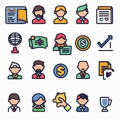 Fototapeta premium A collection of icons for business and finance