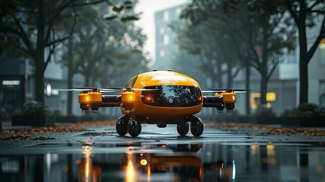 Autonomous drone delivery system revolutionize logistics futuristic tone Vivid