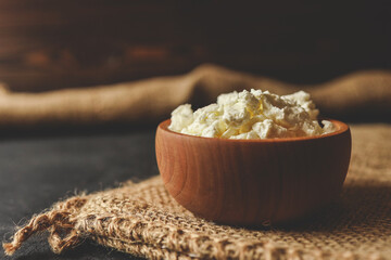 Natural cottage cheese. Natural dairy products