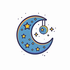 Obraz premium vector illustration of moon and stars