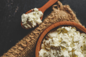 Natural cottage cheese. Natural dairy products