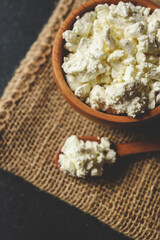 Natural cottage cheese. Natural dairy products