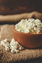 Natural cottage cheese. Natural dairy products