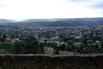 The panorama from the top of the village. Saint-Paul de Vence, France - December 2023.