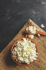 Natural cottage cheese. Natural dairy products