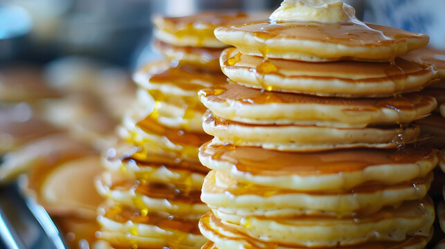 national pancake day celebration with pancake breakfasts and charity events. generative ai