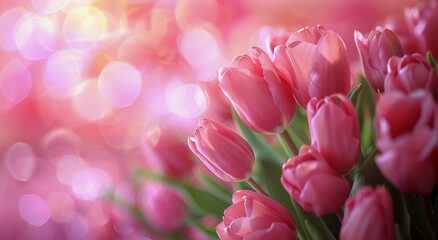 Obraz premium Pink Tulips in a Vase