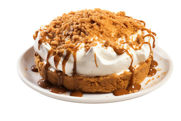 Lotus Biscoff cheesecake with whipped cream and caramel sauce