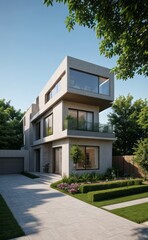 Fototapeta premium modern house in the park