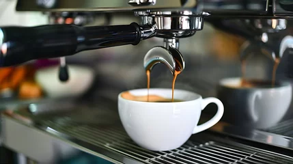 Tableau sur aluminium  background, espresso, beverage, cup, drink, food, hot drink, hot, morning, bean, cafes, wood, brown, natural, table, wooden, seed, taste, copy space, aroma, caffeine, mocha, mug, white, black, cappucc  © Aisha