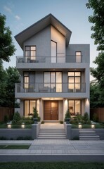 Fototapeta premium modern house in the park