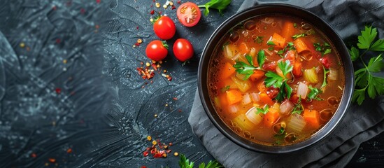 Fresh tomato and vegetable cabbage soup - Powered by Adobe