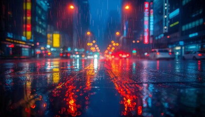 City street on a rainy night