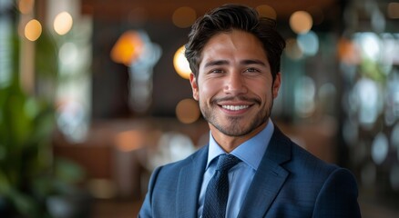 Fototapeta premium Close-Up Portrait of Person in Suit and Tie