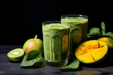 smoothies made with mango AI generated
