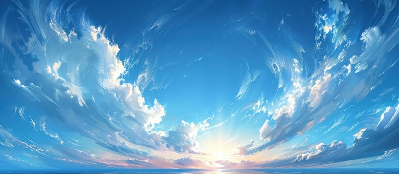 Summer sky with cirrus clouds