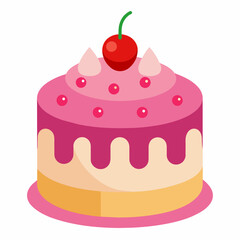 cherries pink birthday cake 