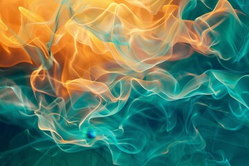 Fototapeta premium Dynamic 3D Abstract Design with Bold Teal and Orange Color Layers