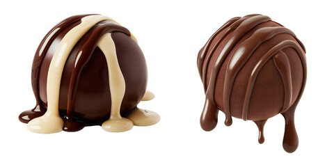 Chocolate Truffles with Flowing Chocolate Sauce