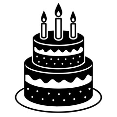 birthday cake silhouette 