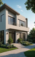 modern house in the park